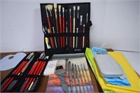 Large Assortment Of Artist Paint Brushes