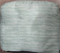 Green & White Striped Pouf