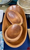 MONKEY POD CARVED BOWLS