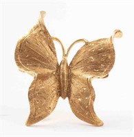 14K Yellow Gold Butterfly Pin, 1970s