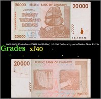 2007-2008 Zimbabwe (ZWR 3rd Dollar) 20,000 Dollars