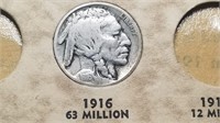 1916 Buffalo Nickel From A Set