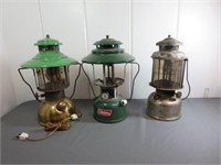 *(3) Coleman Lanterns, One Converted to Lamp