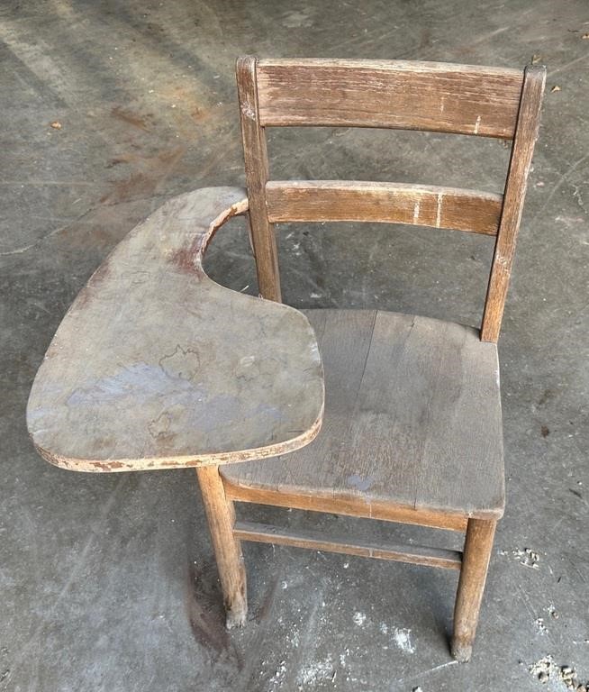 Old wooden school chair/desk