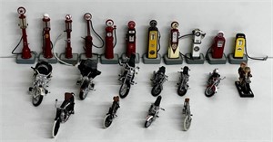 LOT MOTORCYCLES & GAS PUMPS