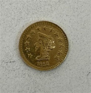 1858 1/2 CALIFORNIA GOLD COIN