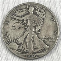 1946 Walking Liberty Silver Half Dollar, US 50c