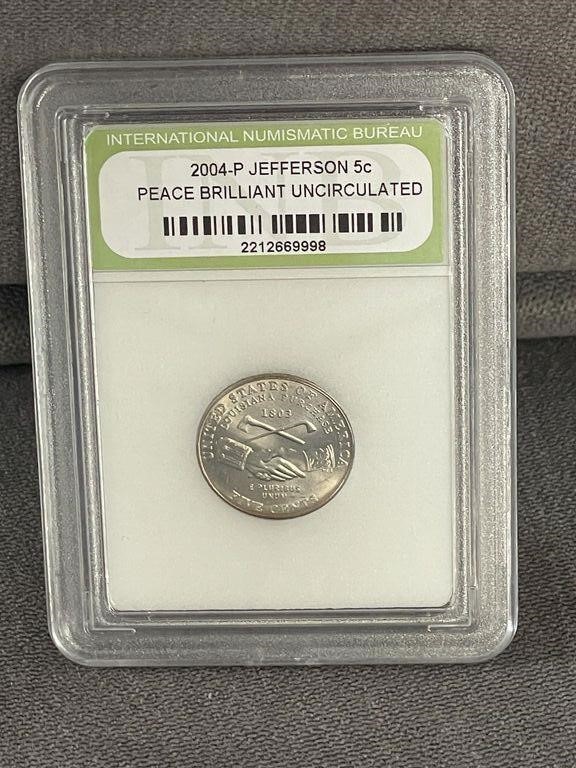 2004-P Jefferson Peace Brilliant Unc. Nickel Coin