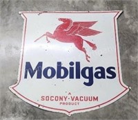 Mobilgas Pegasus Double Sided Enamel Sign