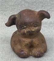 Hines Cast Iron Dog Paperweight 1.5in Tall