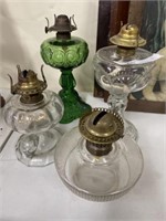(4) Clear & Green Fluid Lamps