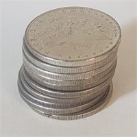 10 Morgan Dollars - Mixed dates and mint marks