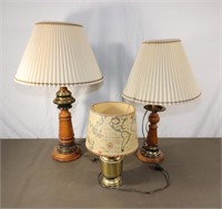 3 Lamps with Shades