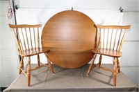 Round Maple Extension Table And 6 Chairs