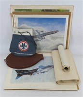Various Airline Prints & Airline Bags