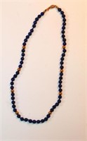 14kt yellow gold Lapis & Gold Bead Necklace Lapis