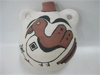 Acoma Pueblo Pottery Water Jug w/ Parrot
