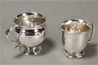 Two Edwardian Sterling Silver Christening Cups,