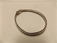 Ladies 14 kt white gold  diamond cut bracelet