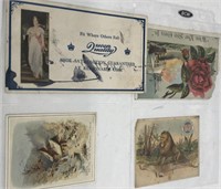 Advertising cards blush roses , lion and mouse ,
