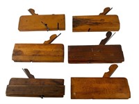 6 Vintage Wooden Moulding Planes