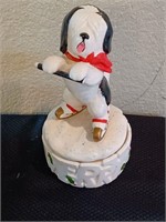 Vintage dancing doggy Christmas music box