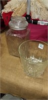 glass canister and ice bucket
