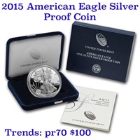 2015 1 oz .999 fine Proof Silver American Eagle or