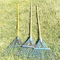 (3) Metal Tine 22" Leaf Rakes