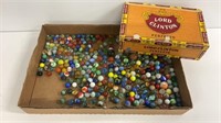 Lord Clifton cigar box with marbles