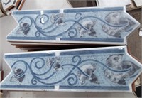 Blue Vine Ceramic Tile Border Trim (18 PCs)