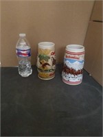 2pc Budweiser Beer Mugs one in the series