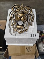 2- lion head wall decor