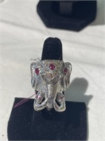 Ruby Elephant Ring - 925