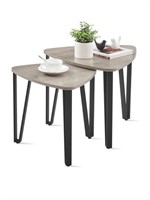 VASAGLE NESTING TRIANGLE COFFEE TABLES GREIGE AND