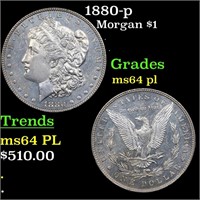 1880-p Morgan Dollar $1 Grades Choice Unc PL
