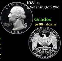 Proof 1981-s Washington Quarter 25c Grades GEM++ P