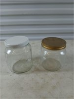 Two glass jars, one is 7 in, one is 6 in