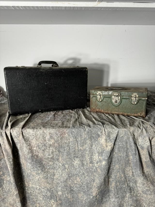 Vintage Travel Case and Metal Toolbox
