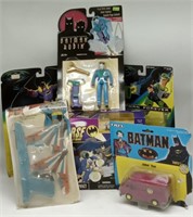 (J) Batman including Die Cast car, Action figures