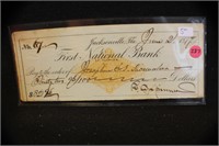 1877 First Bank of Florida Bank Check