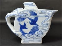 Chinese Porcelain Peacock Design Thin Tea Pot