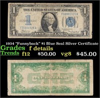 1934 $1 Blue Seal Silver Certificate "Funnyback" G