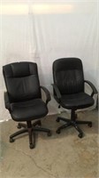 Black Leather Rolling Office Chairs N8A