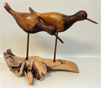 DESIRABLE R. MCINNIS SIGNED CARVED DOUBLE DECOY