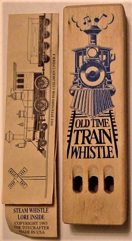 Toycrafter Wood Old Time Train Steam Whistle NEW