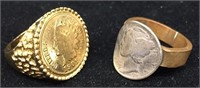 Indian Head Cent & Mercury Nickel Rings