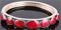 POLISHED RUBY STERLING SILVER BRACELET