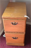 2 Drawer Oak Wood File Cabinet