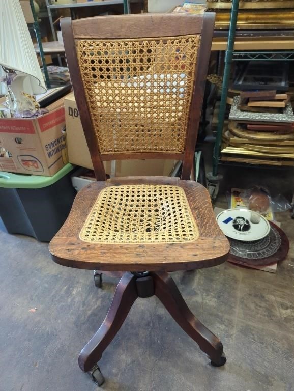 Cane back office chair